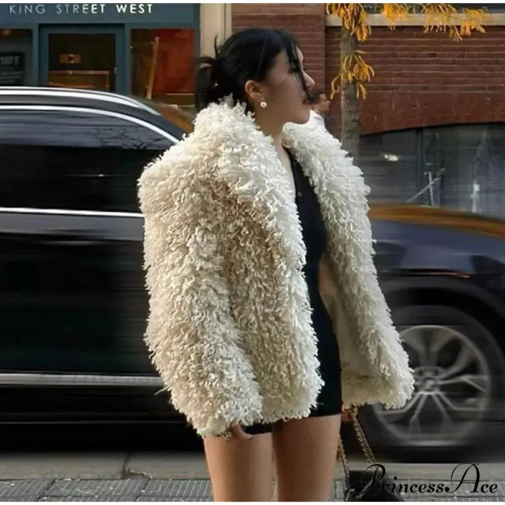 Faux Fur Stylish Fringe Coat - Image 20