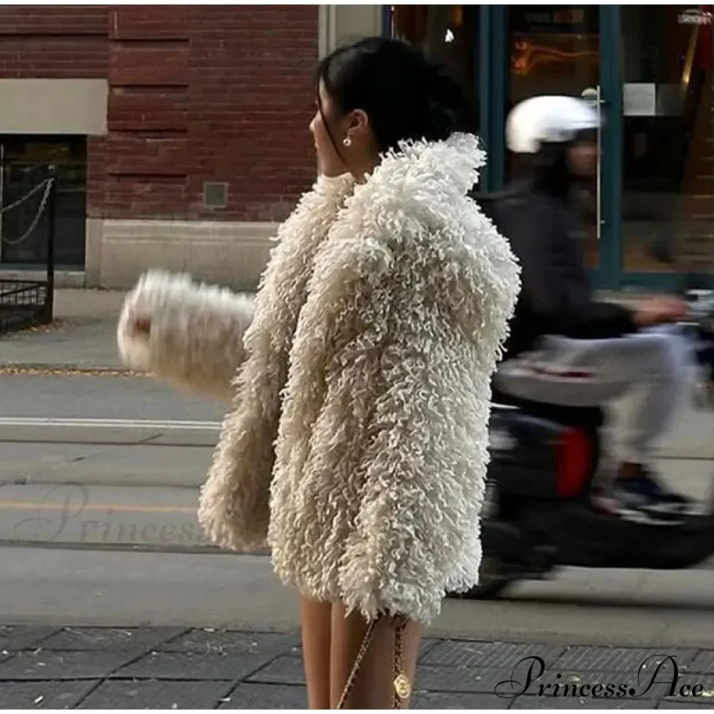 Faux Fur Stylish Fringe Coat - Image 22