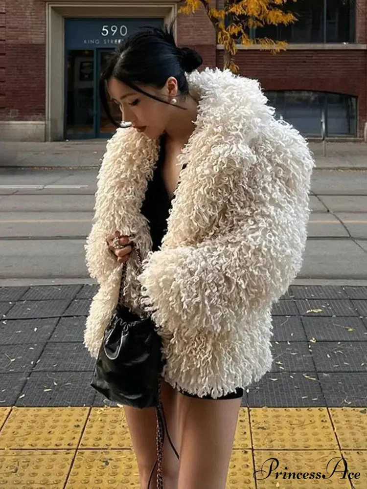 Faux Fur Stylish Fringe Coat - Image 9