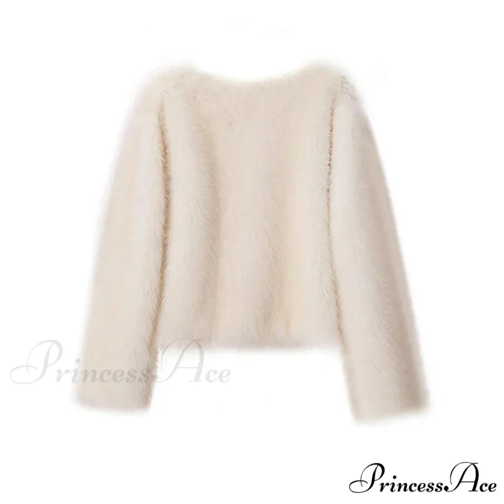 Cropped Faux Stylish Fur Coat - Image 18