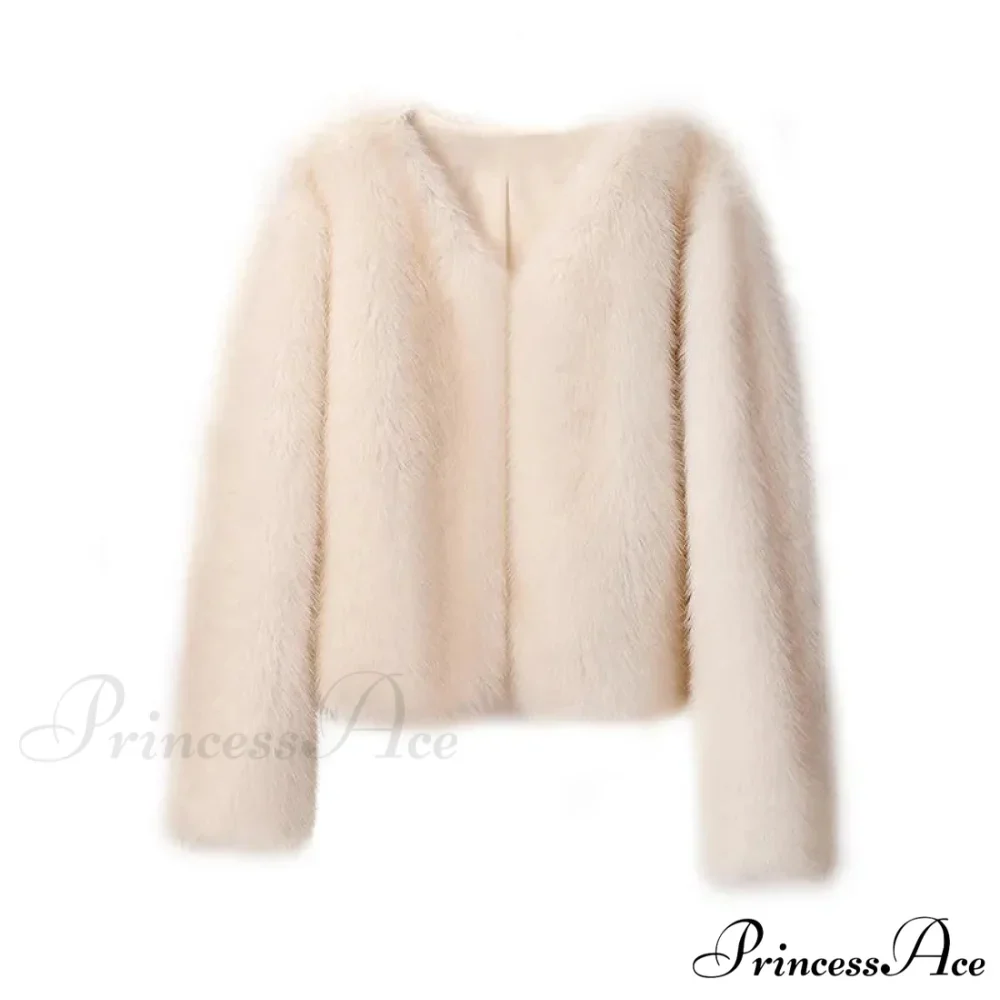Cropped Faux Stylish Fur Coat - Image 7