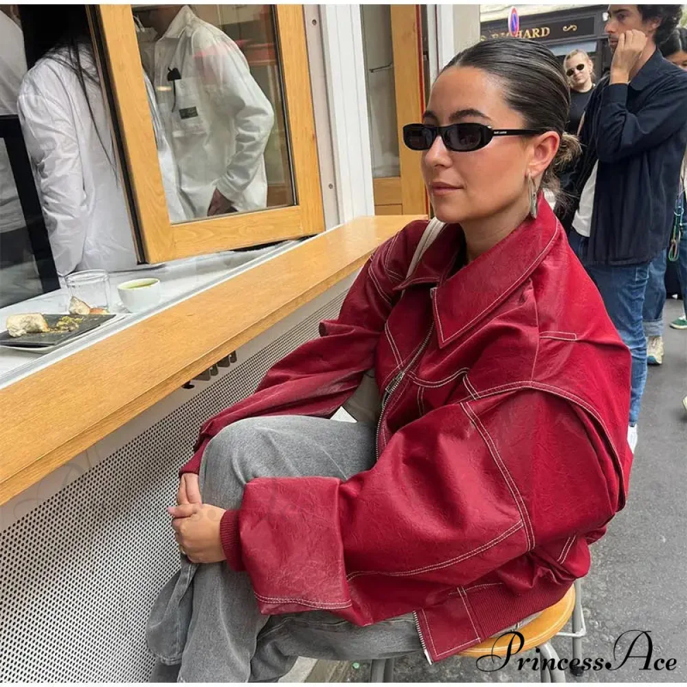 Collar Zipper Stylish Bomber Overshirt Jacket - Image 16