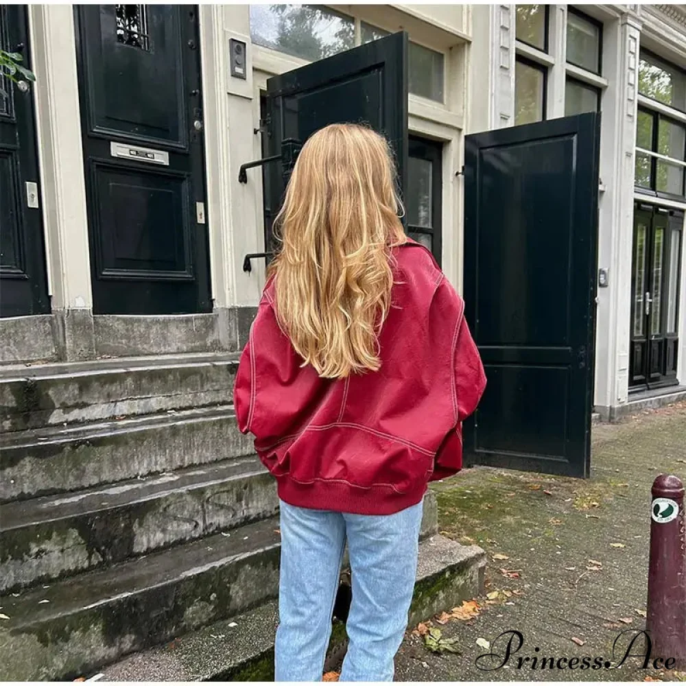Collar Zipper Stylish Bomber Overshirt Jacket - Image 18