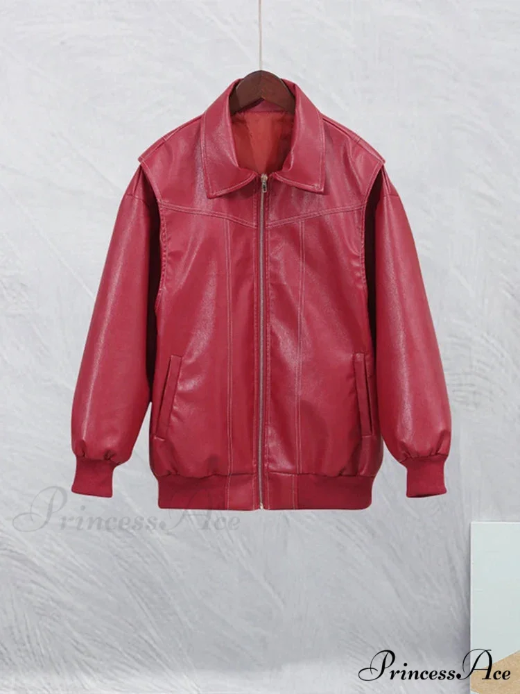 Collar Zipper Stylish Bomber Overshirt Jacket - Image 5