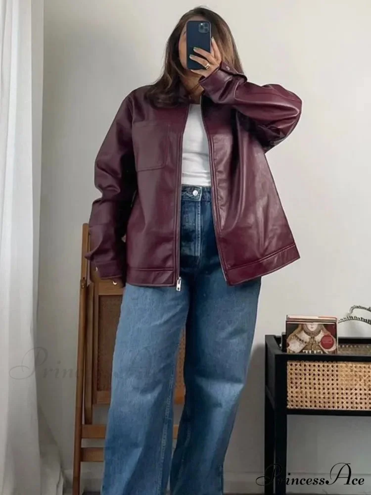 Collar Zipper Stylish Bomber Overshirt Jacket - Image 9