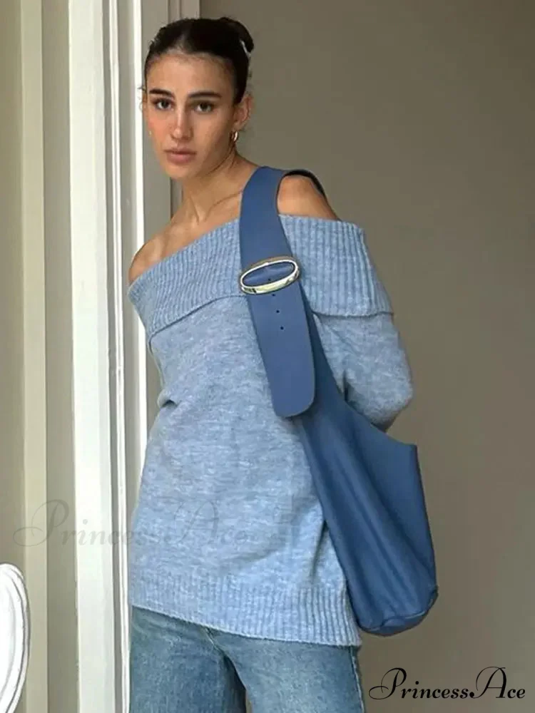 Long Sleeve Stylish Off Shoulder Sweater - Image 10