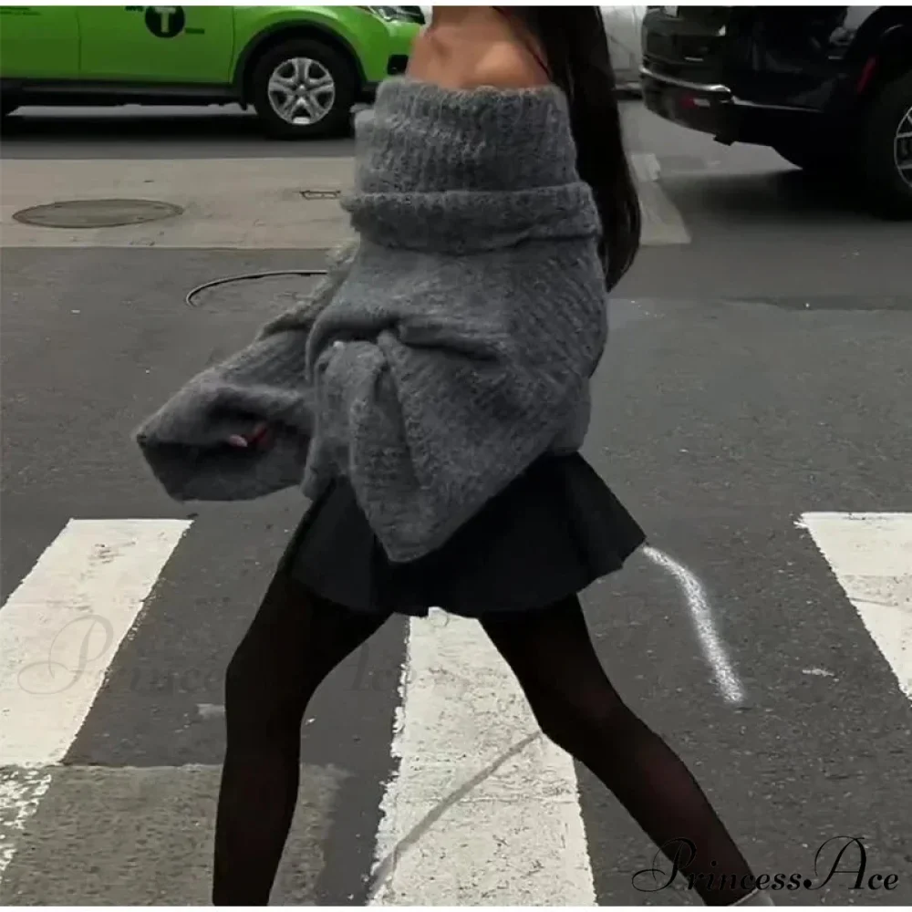 Long Sleeve Stylish Off Shoulder Sweater - Image 17