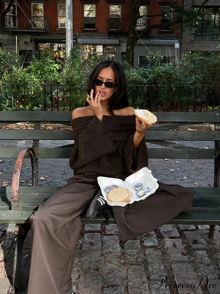 Long Sleeve Stylish Off Shoulder Sweater - Image 4