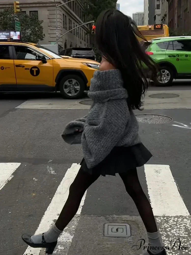 Long Sleeve Stylish Off Shoulder Sweater - Image 7