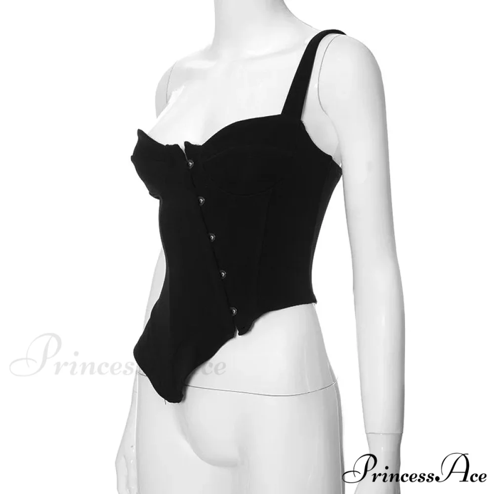 Black Asymetric Stylish Corset Top - Image 15