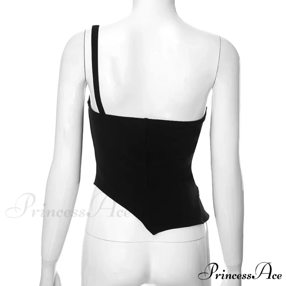 Black Asymetric Stylish Corset Top - Image 16