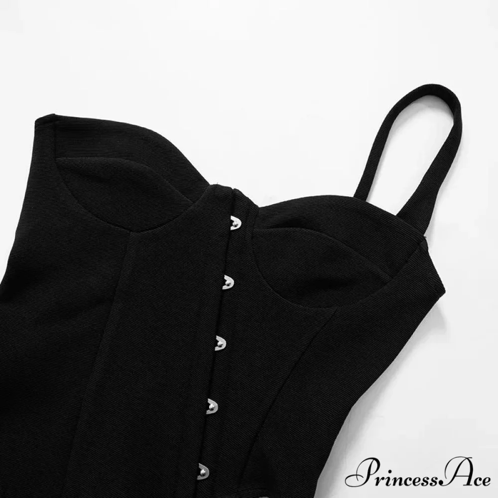 Black Asymetric Stylish Corset Top - Image 17