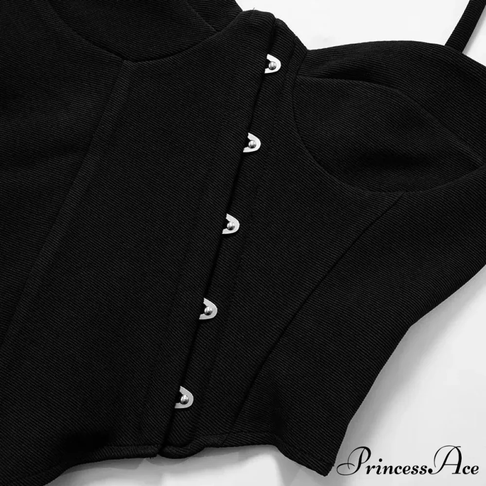 Black Asymetric Stylish Corset Top - Image 18