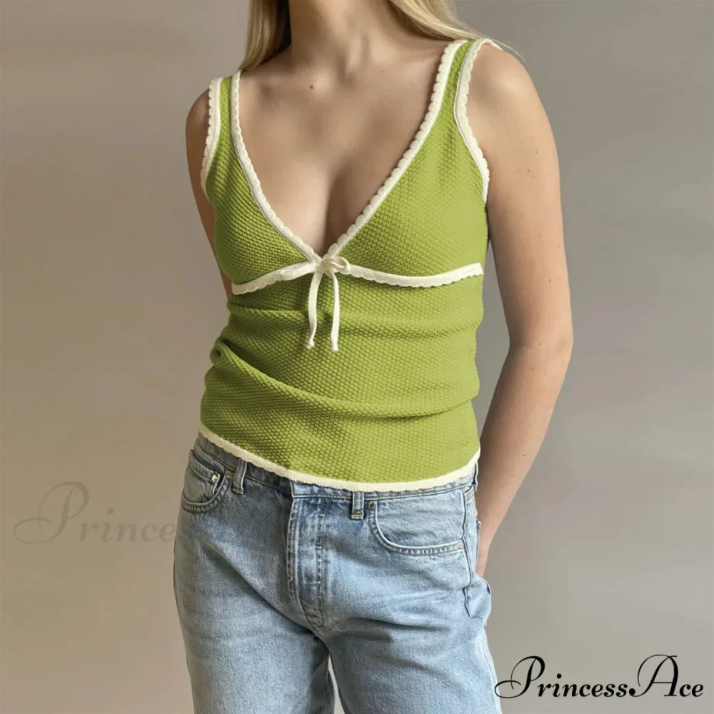 Deep V-Neck Stylish White Seam Top - Image 2