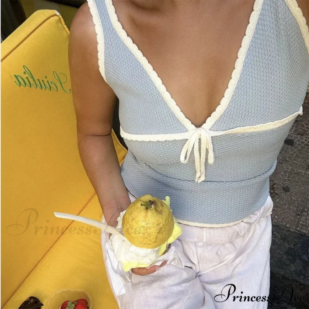 Deep V-Neck Stylish White Seam Top - Image 22