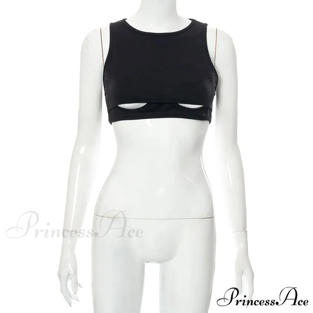 Black Under-cut Stylish Crop Top - Image 3