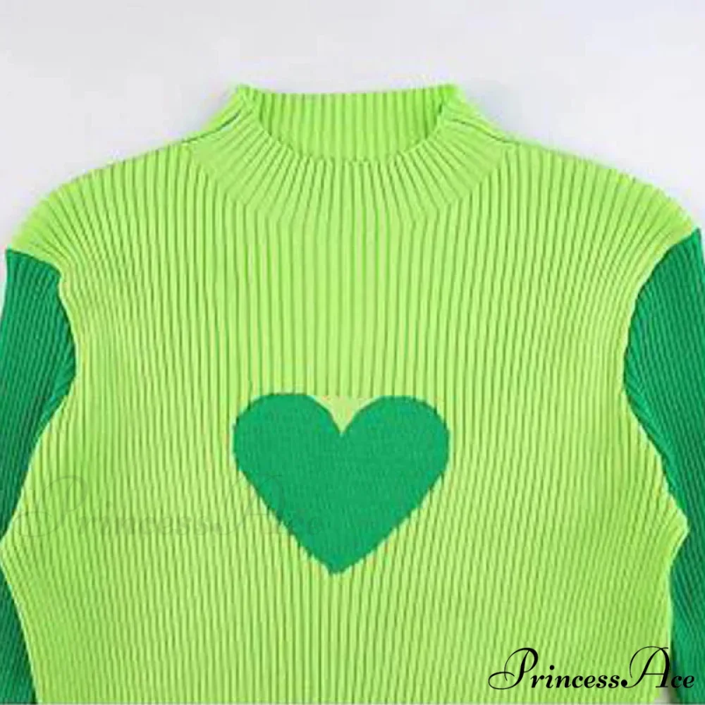 Heart Shape Long Charming Sleeve Knitted Top - Image 6