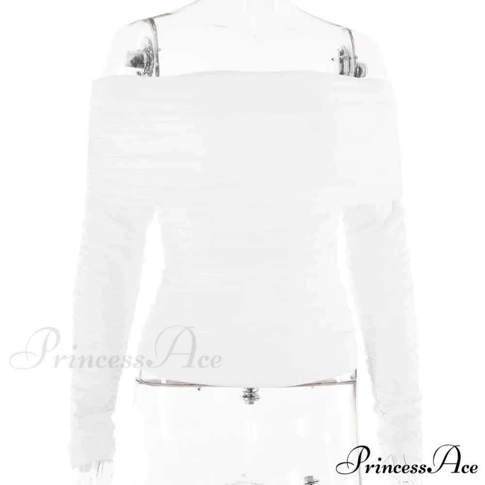Ruched Off-Shoulder Stylish Long Sleeve Top - Image 4