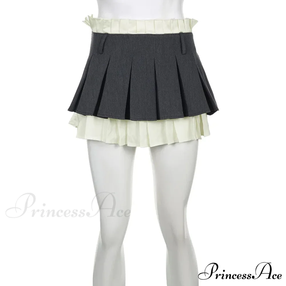 Layered High-Waisted Stylish Mini Skirt - Image 3