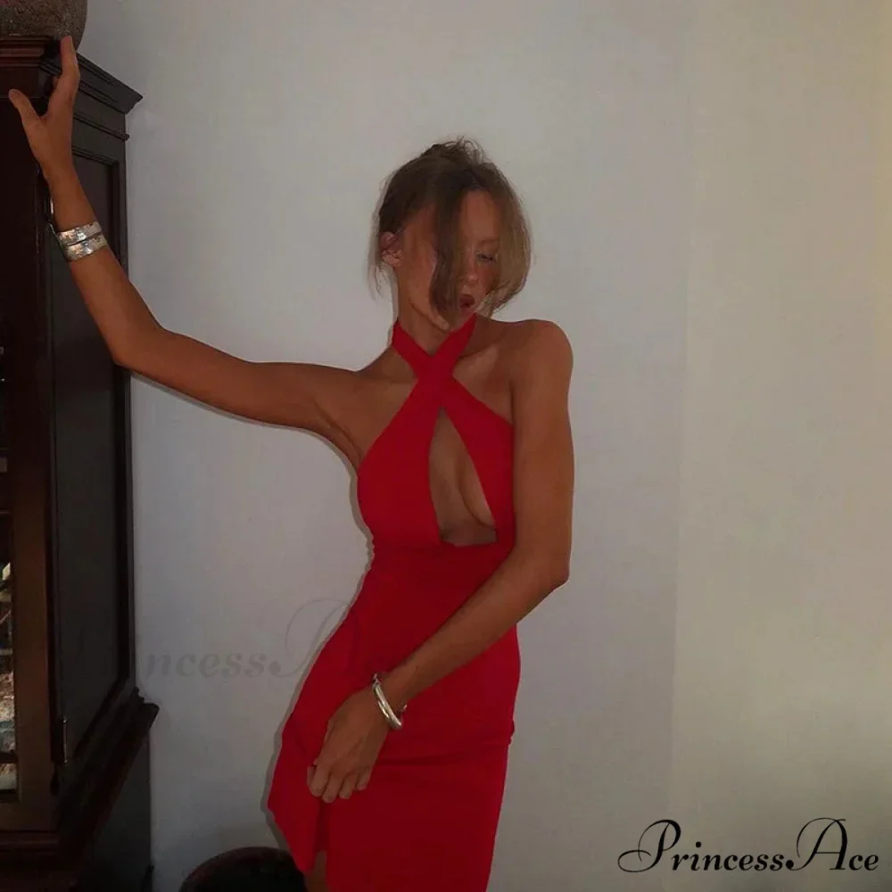 Deep V-Neck Bandage Charming Backless Mini Dress - Image 10