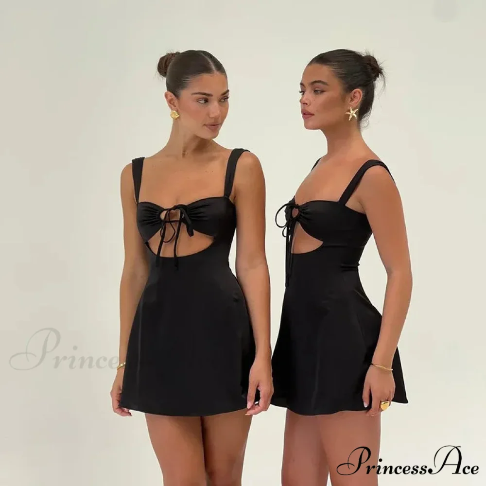 Satin Ruched Tie Charming Up Strap Mini Dress - Image 10