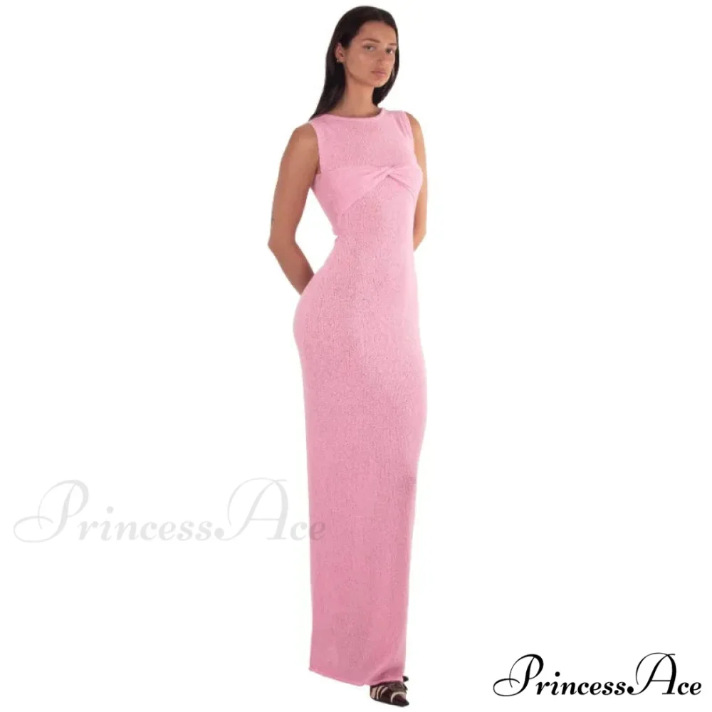 Ribbed Knit Bandeau Charming Sleeveless Midi Dress - Image 10