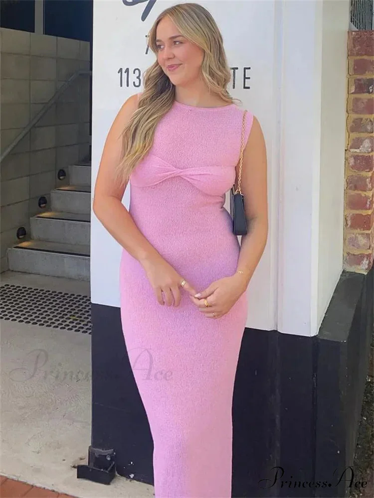 Ribbed Knit Bandeau Charming Sleeveless Midi Dress - Image 18