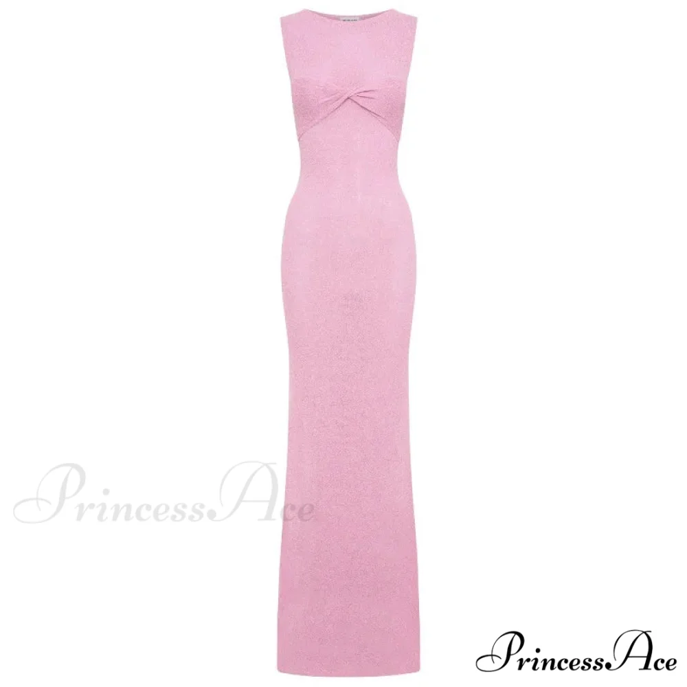 Ribbed Knit Bandeau Charming Sleeveless Midi Dress - Image 7