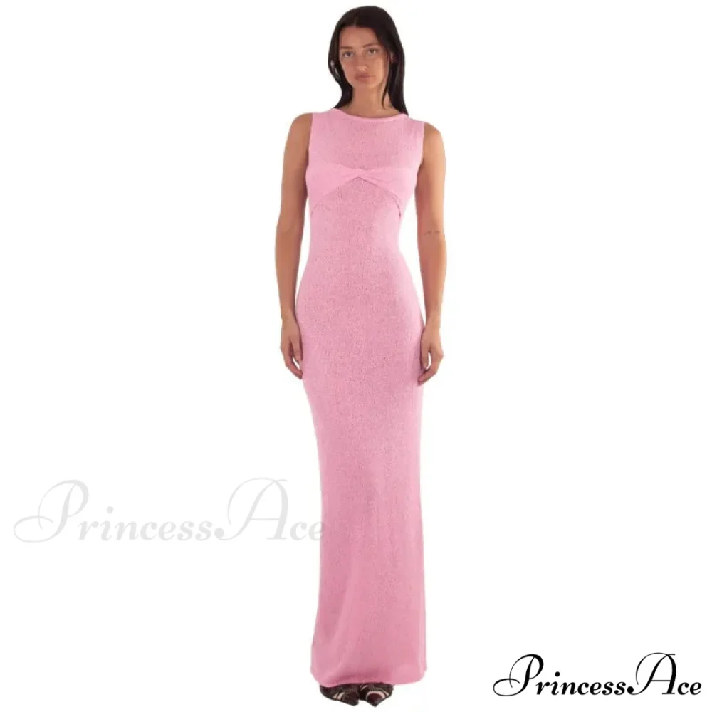 Ribbed Knit Bandeau Charming Sleeveless Midi Dress - Image 9