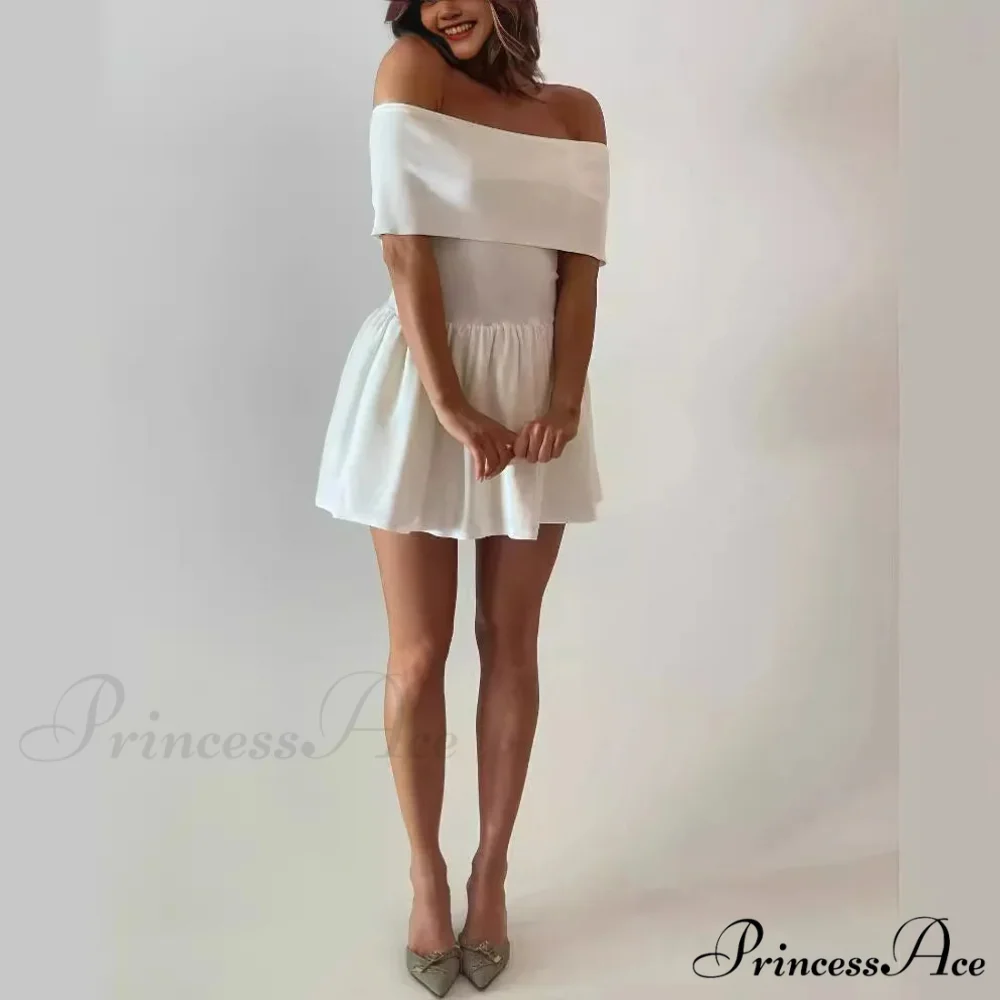 Off Shoulder Stylish Pleated Mini Dress - Image 11