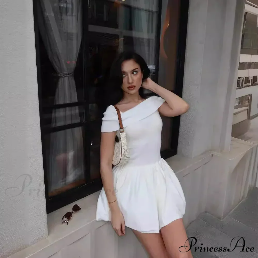 Off Shoulder Stylish Pleated Mini Dress - Image 12