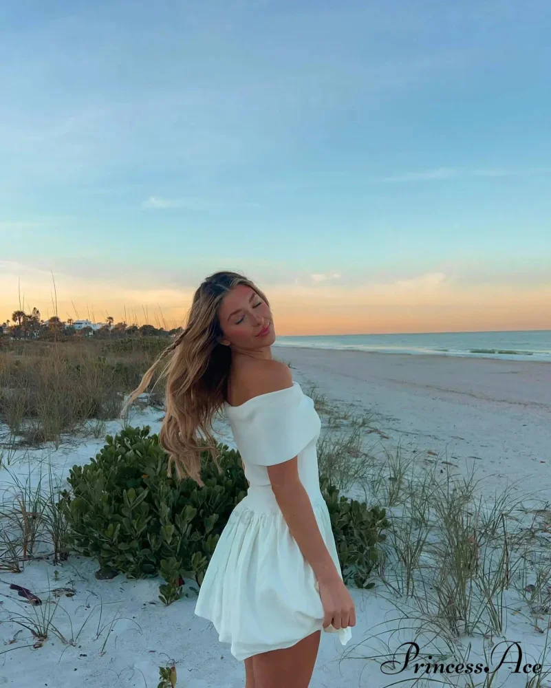 Off Shoulder Stylish Pleated Mini Dress - Image 16