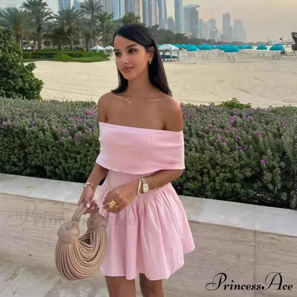 Off Shoulder Stylish Pleated Mini Dress - Image 6