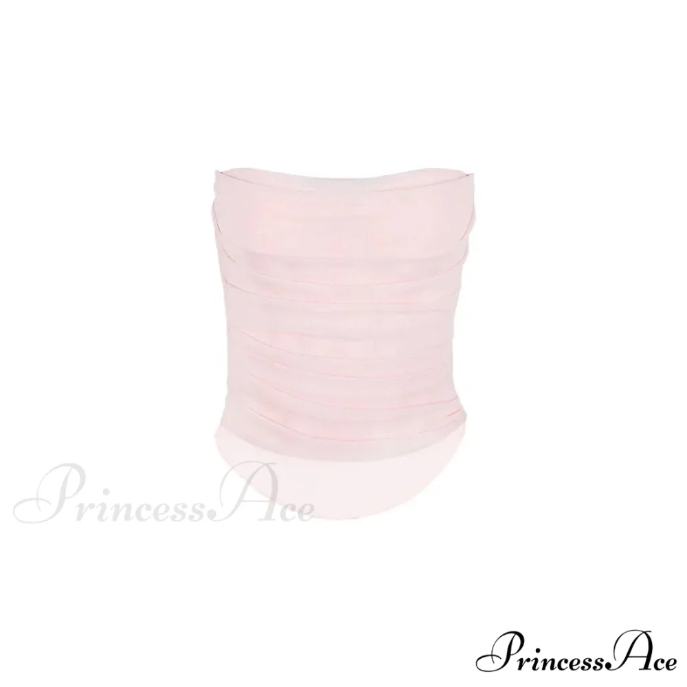 Pink Mesh Stylish Tube Corset Top - Image 3