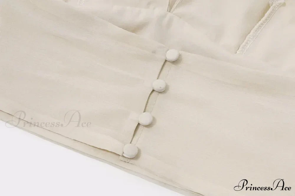 Ruched V-neck Bralette And Graceful Frill Mini Skirt Set - Image 14