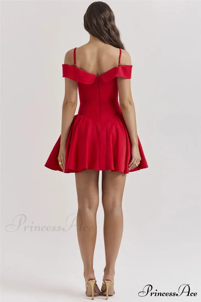 Off-Shoulder Frill Stylish Mini Dress - Image 10