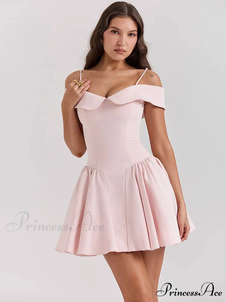 Off-Shoulder Frill Stylish Mini Dress - Image 2