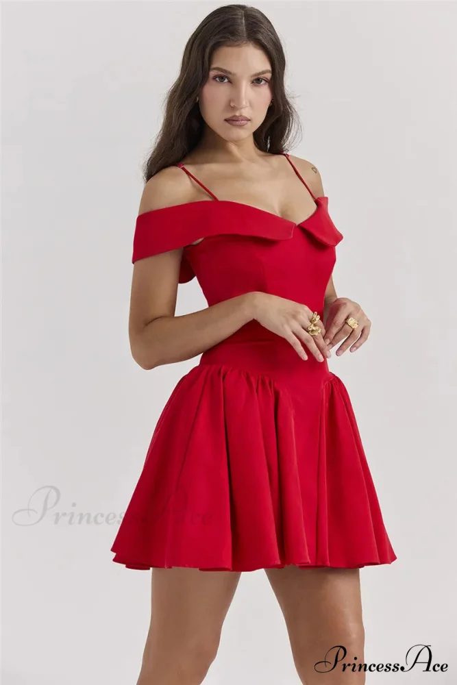 Off-Shoulder Frill Stylish Mini Dress - Image 3