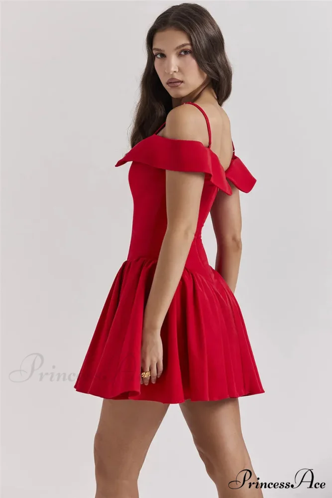 Off-Shoulder Frill Stylish Mini Dress - Image 5