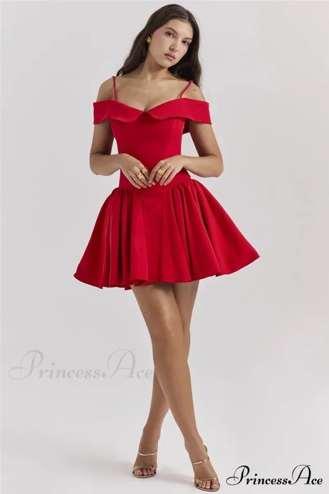 Off-Shoulder Frill Stylish Mini Dress - Image 6