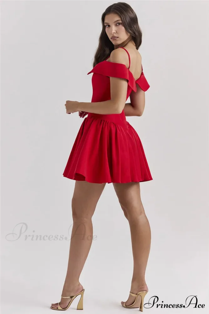 Off-Shoulder Frill Stylish Mini Dress - Image 9