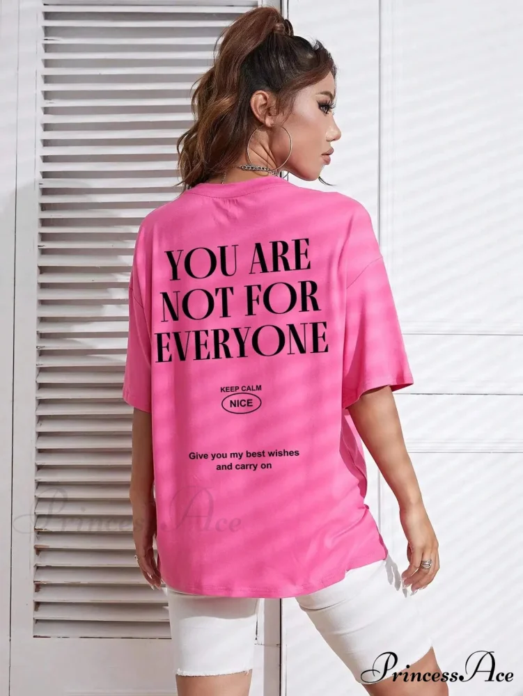 Graphic Back Letter Charming Print Crew Neck T-Shirt - Image 10