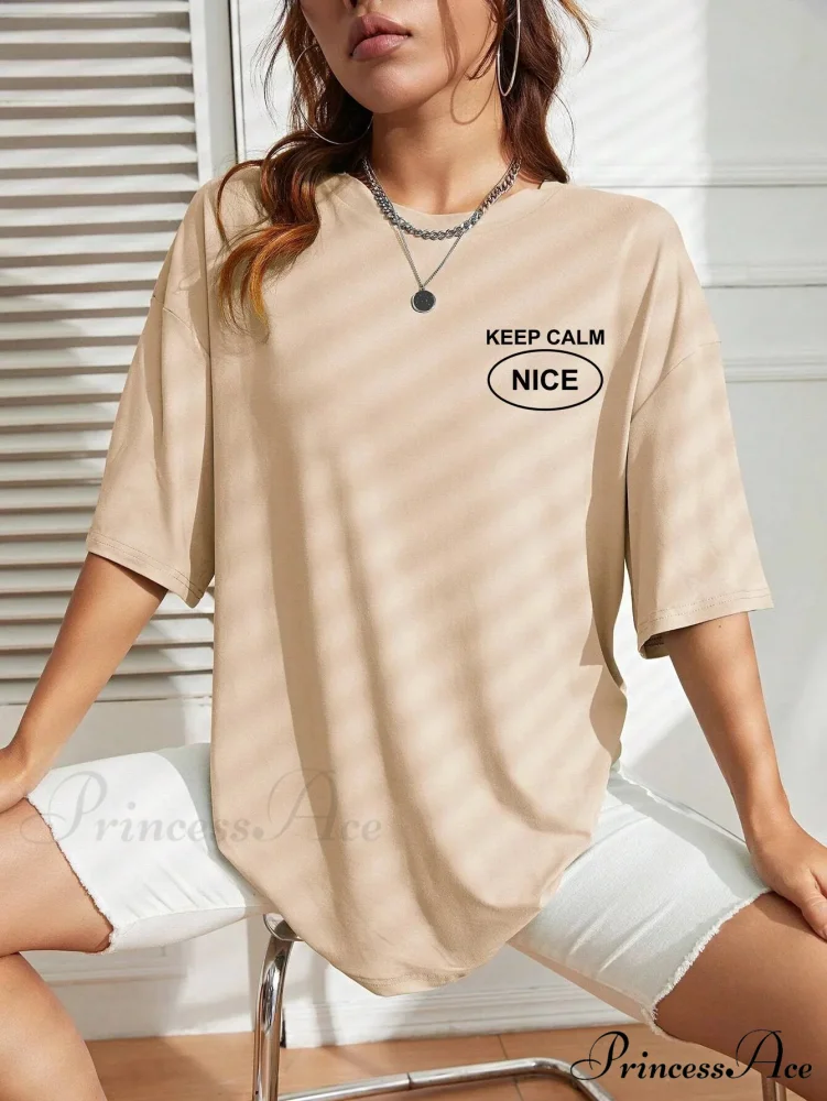 Graphic Back Letter Charming Print Crew Neck T-Shirt - Image 14