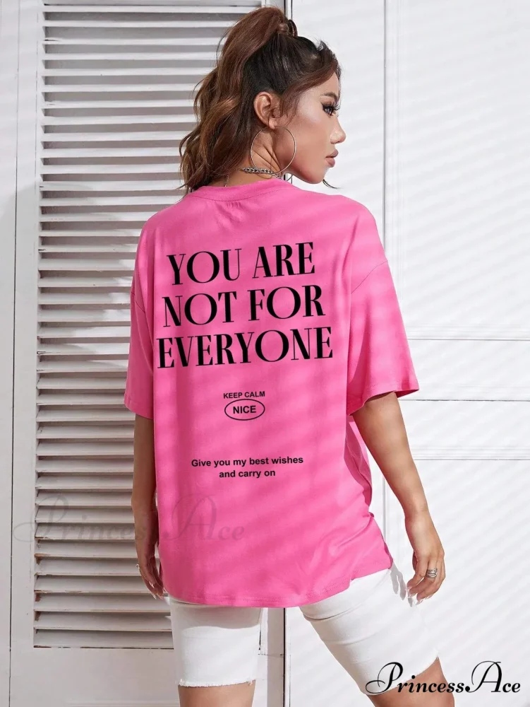 Graphic Back Letter Charming Print Crew Neck T-Shirt - Image 17