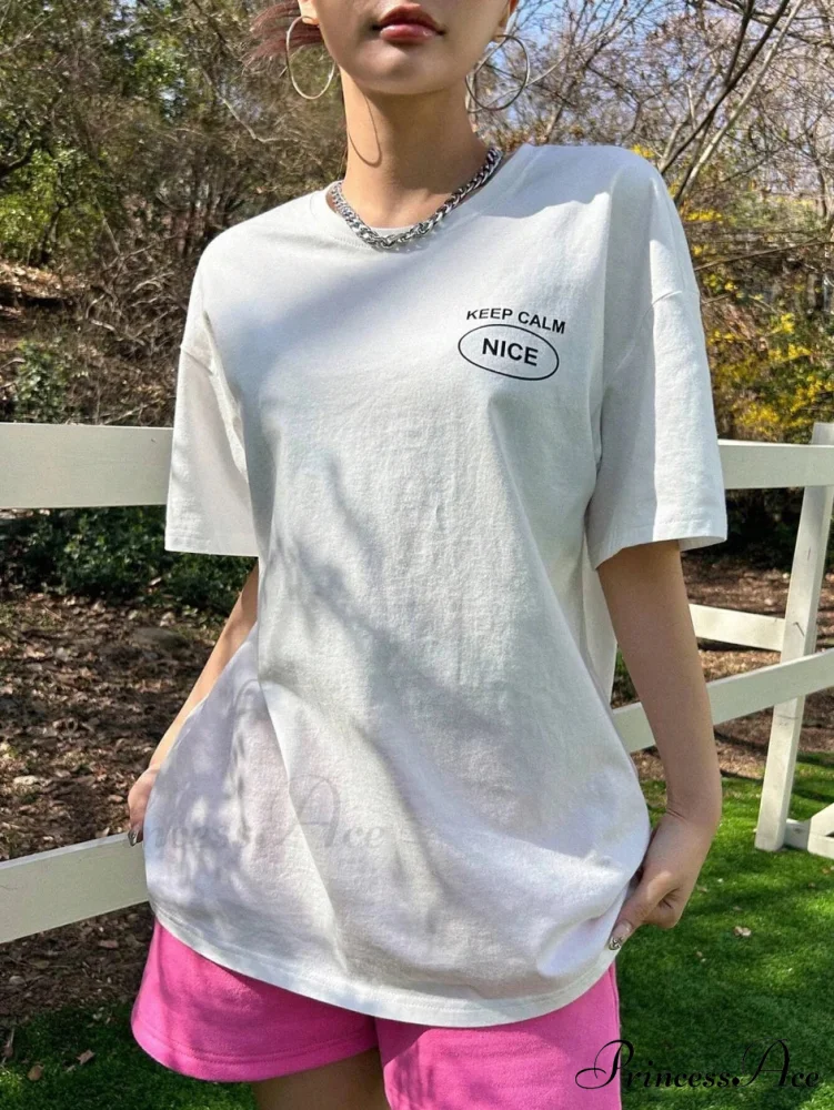 Graphic Back Letter Charming Print Crew Neck T-Shirt - Image 2