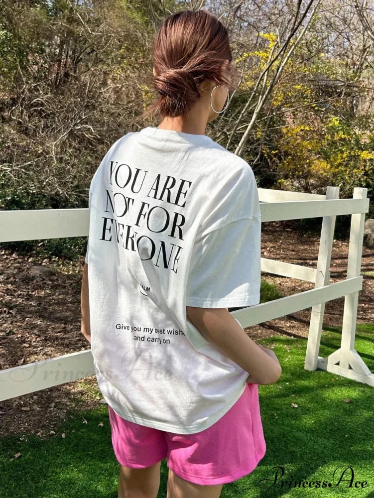Graphic Back Letter Charming Print Crew Neck T-Shirt - Image 20