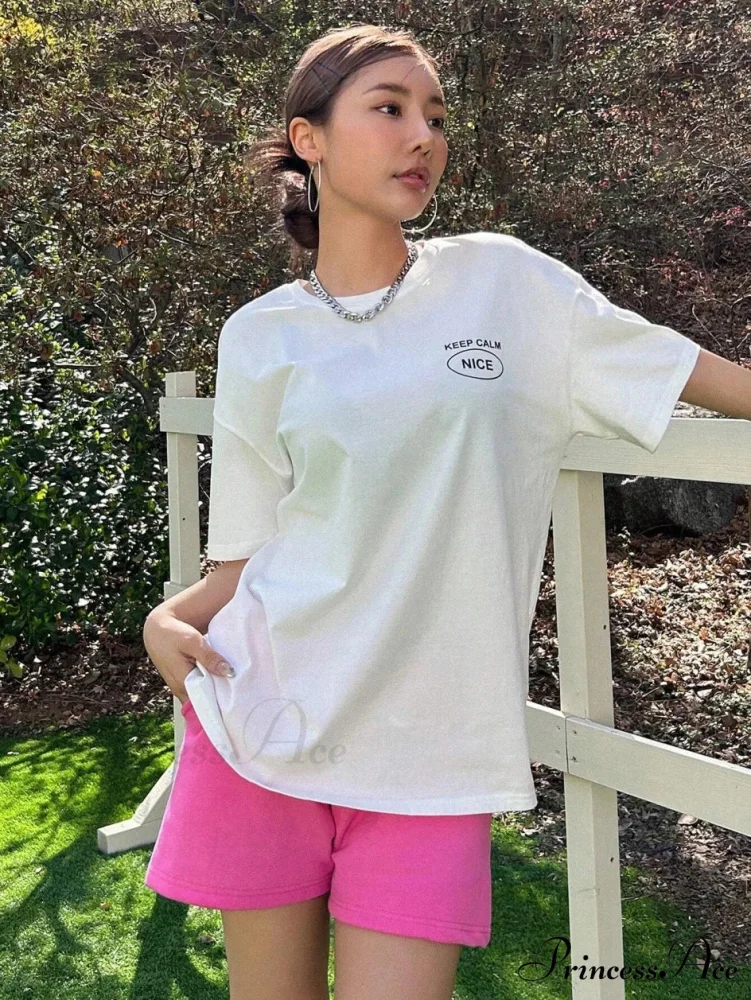 Graphic Back Letter Charming Print Crew Neck T-Shirt - Image 4