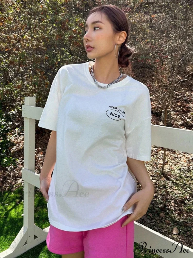 Graphic Back Letter Charming Print Crew Neck T-Shirt - Image 6