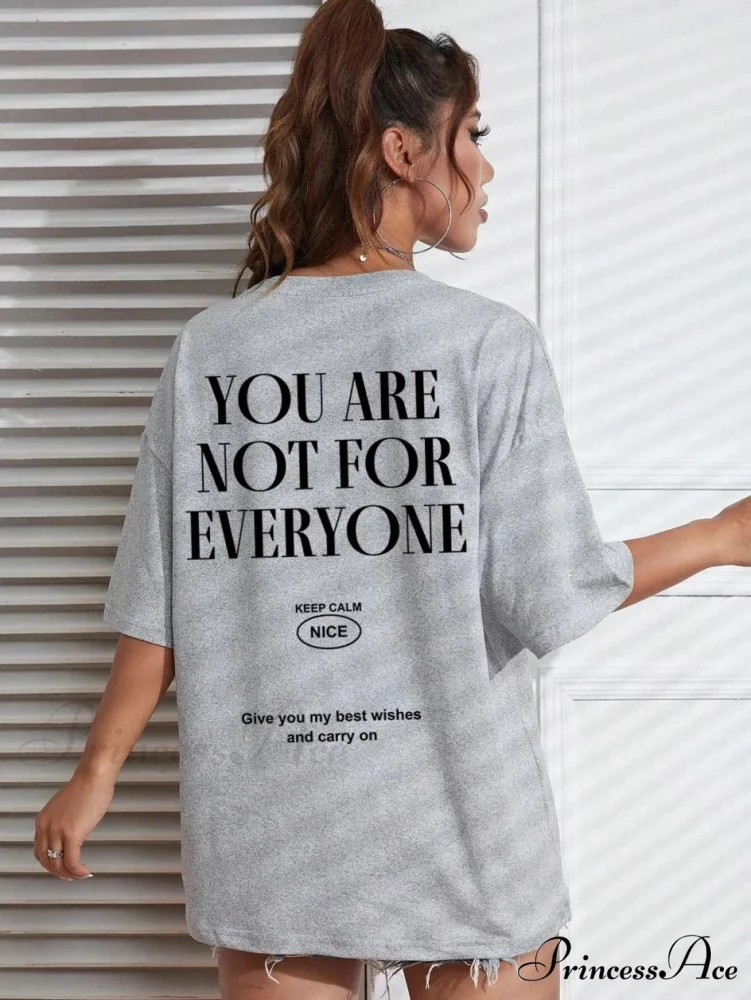 Graphic Back Letter Charming Print Crew Neck T-Shirt - Image 8
