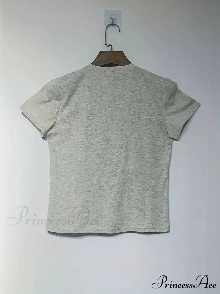 Les Dessert Strawberry & Graceful Letter Print Short Sleeve T-Shirt - Image 4